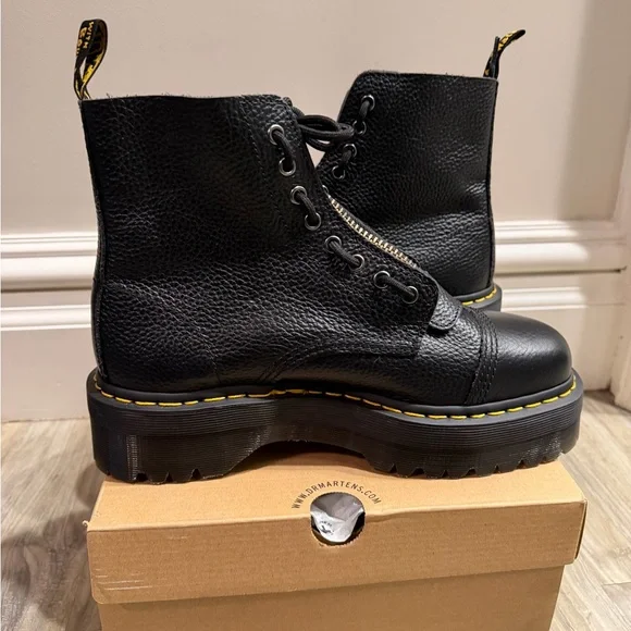 Dr. Martens Sinclair Milled Nappa Leather Platform Boots - Picture 12 of 17